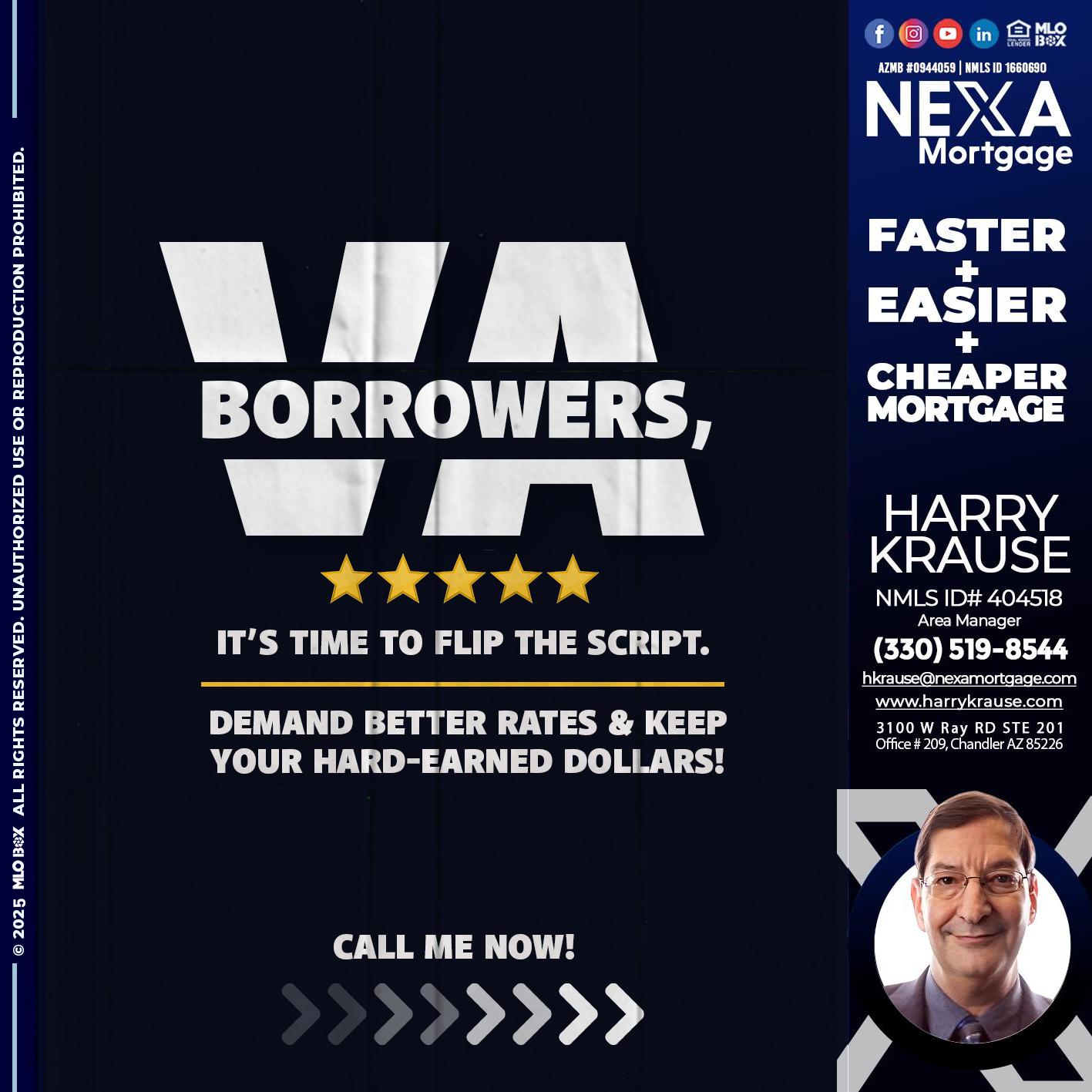 VA BORROWERS - Harry Krause -Area Manager