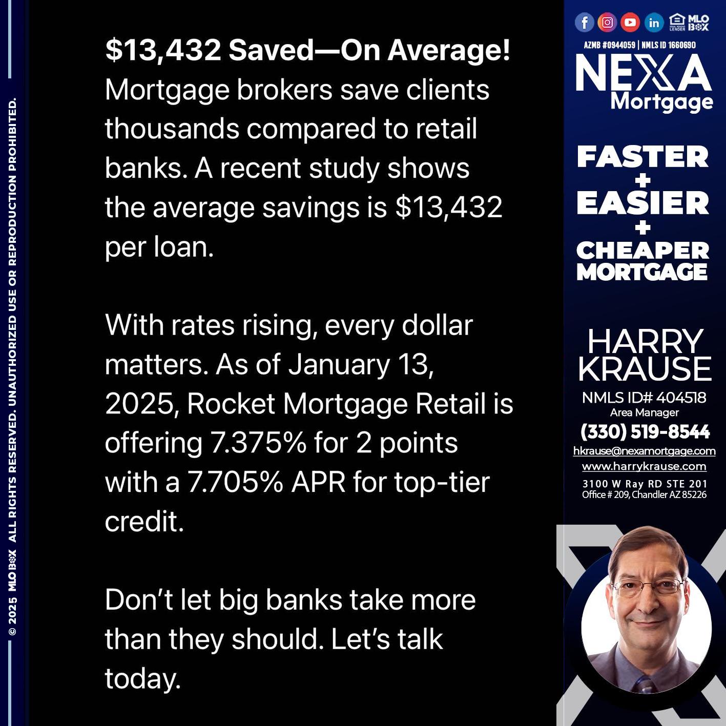 saved on average - Harry Krause -Area Manager