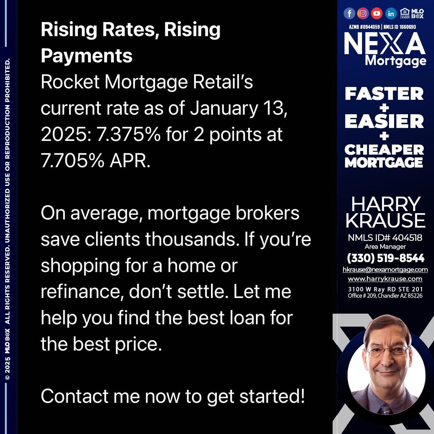 rising rates - Harry Krause -Area Manager