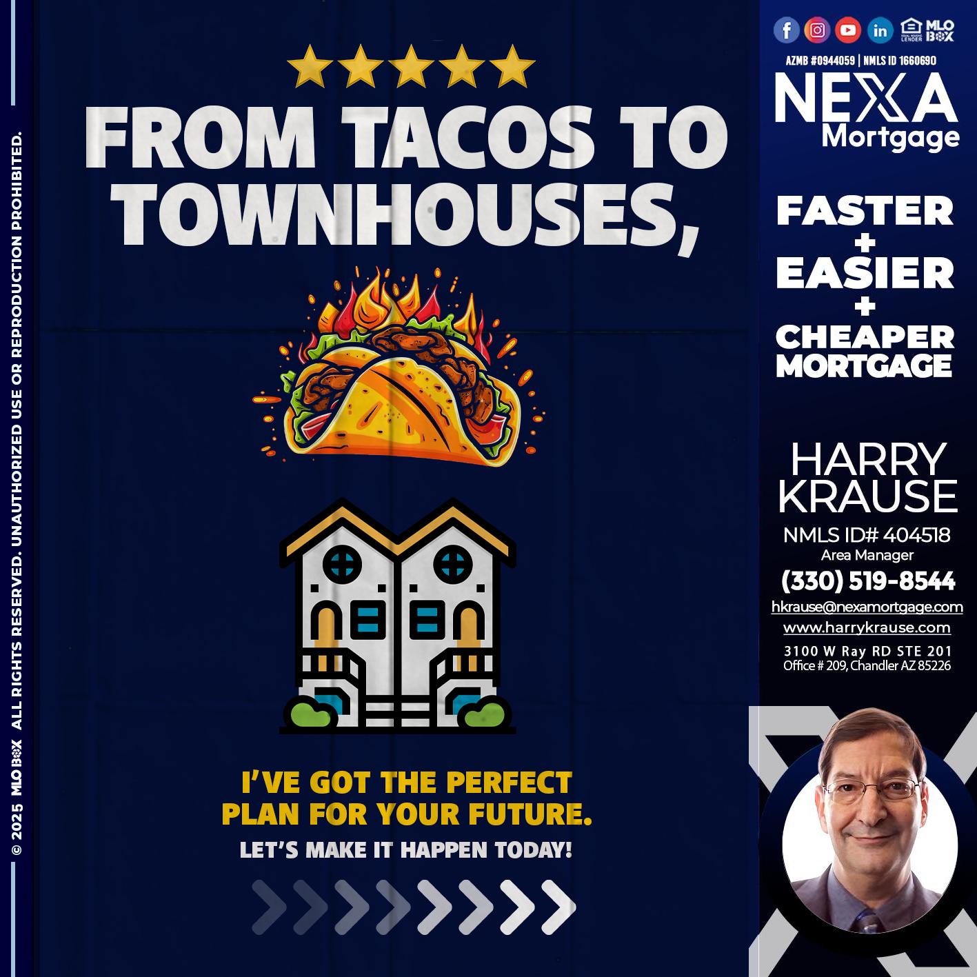 from tacos to townhomes - Harry Krause -Area Manager