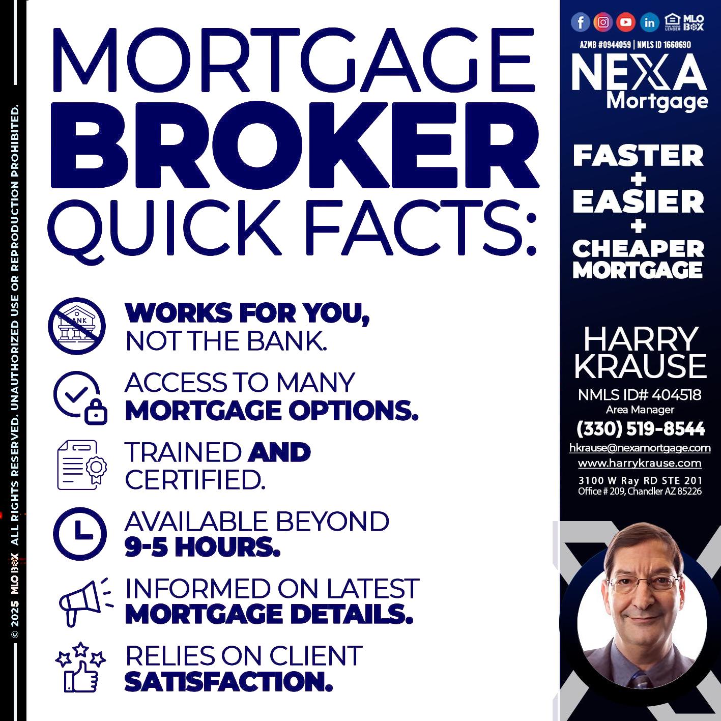 MORTGAGE BROKER - Harry Krause -Area Manager