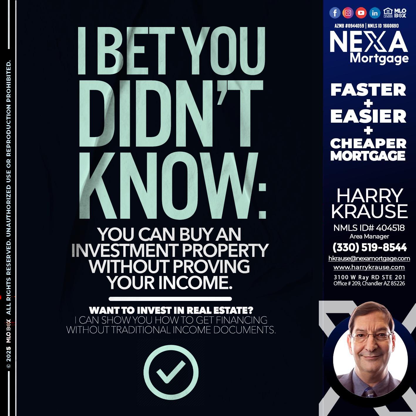 I BET YOU - Harry Krause -Area Manager
