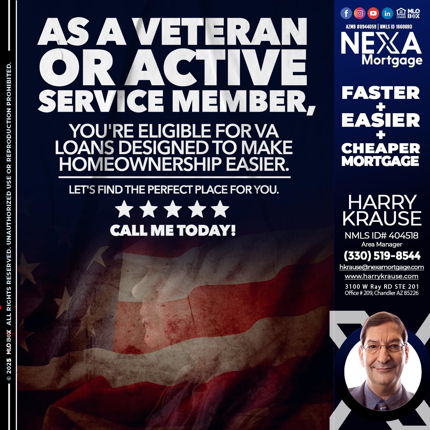 AS A VETERAN MEMBER - Harry Krause -Area Manager