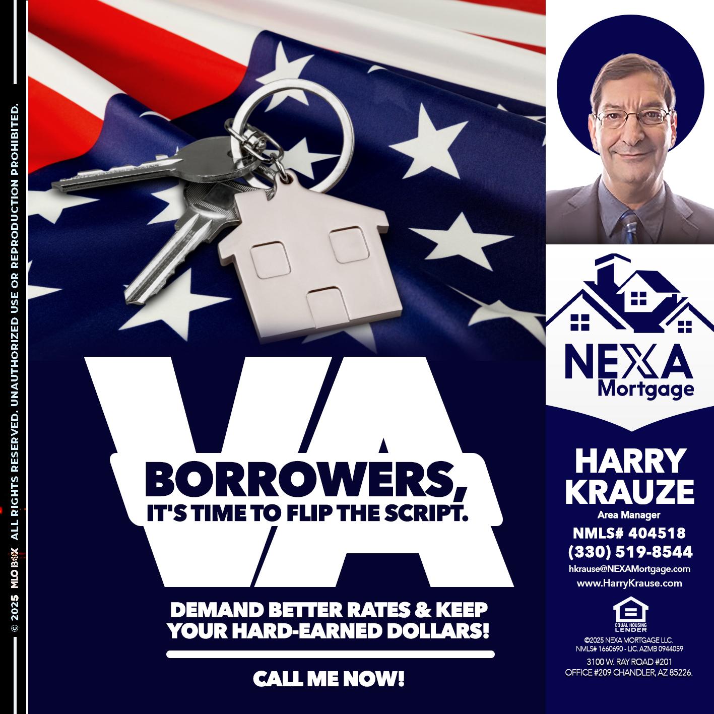 VA BORROWERS - Harry Krause -Area Manager