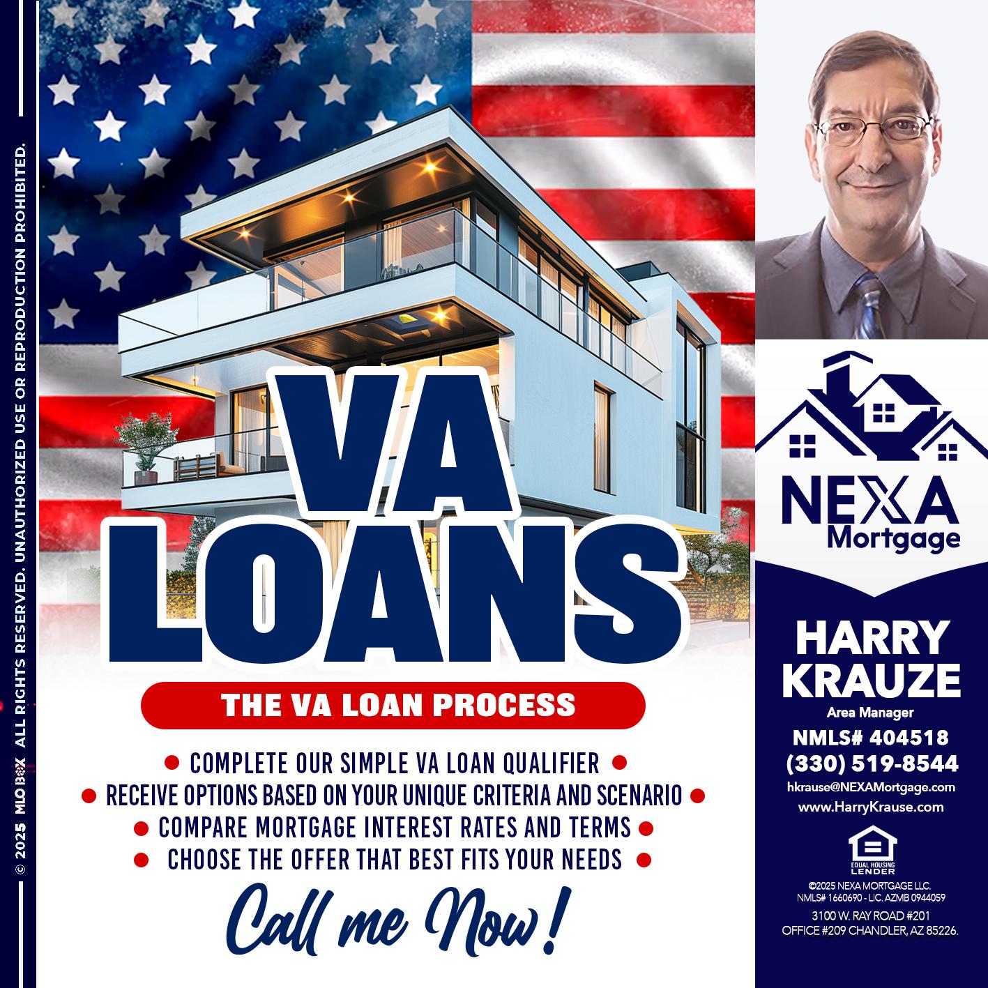VA LOANS - Harry Krause -Area Manager