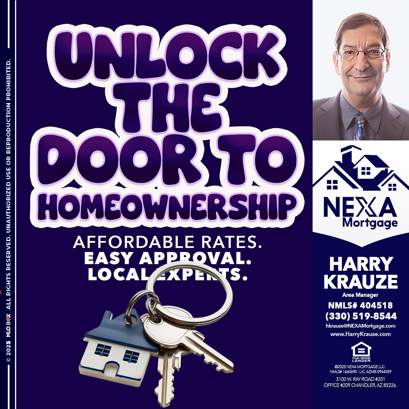 UNLOCK THE DOOR - Harry Krause -Area Manager