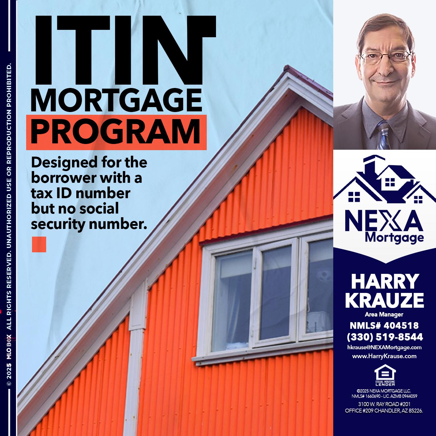 ITIN PROGRAM - Harry Krause -Area Manager