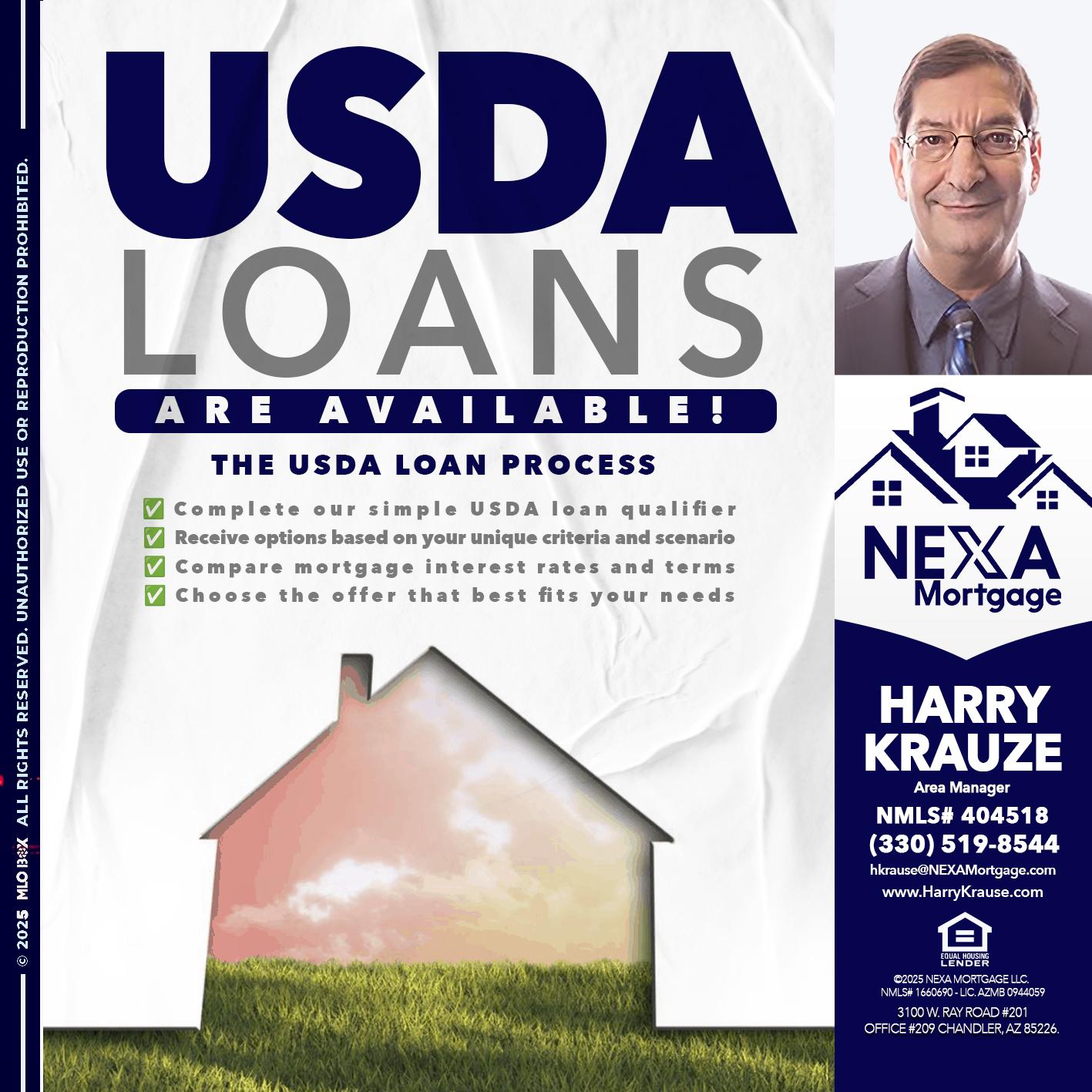 USDA LOANS - Harry Krause -Area Manager