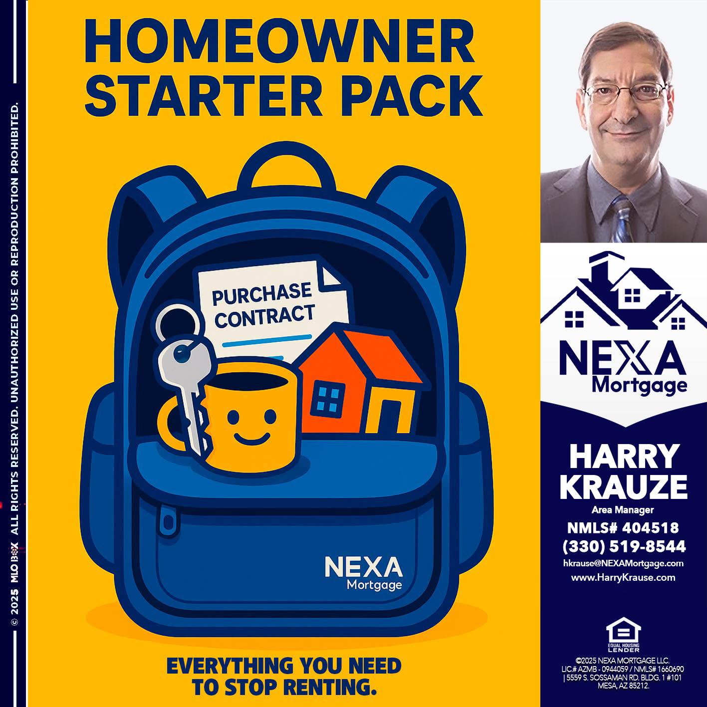 NEED A HOMEOWNER PACK.. - Harry Krause -Area Manager