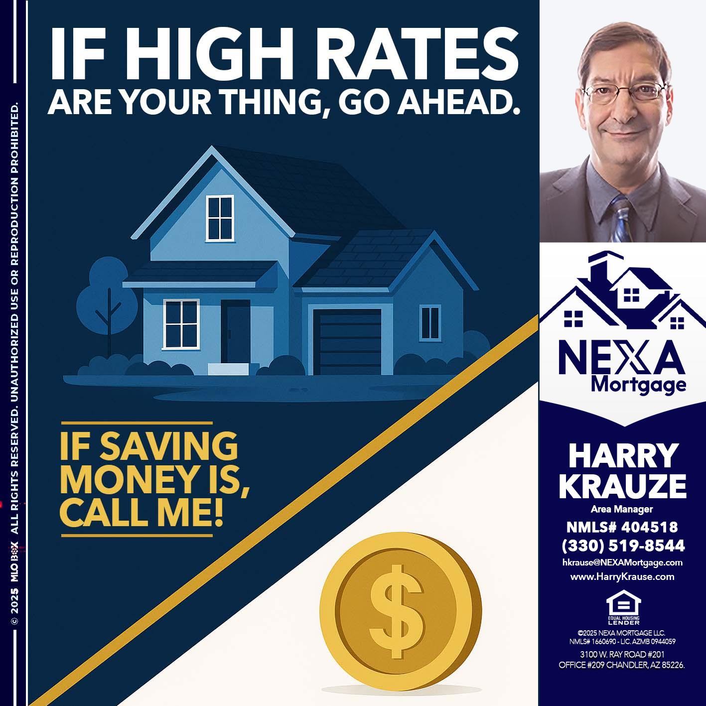 IF HIGH RATES - Harry Krause -Area Manager