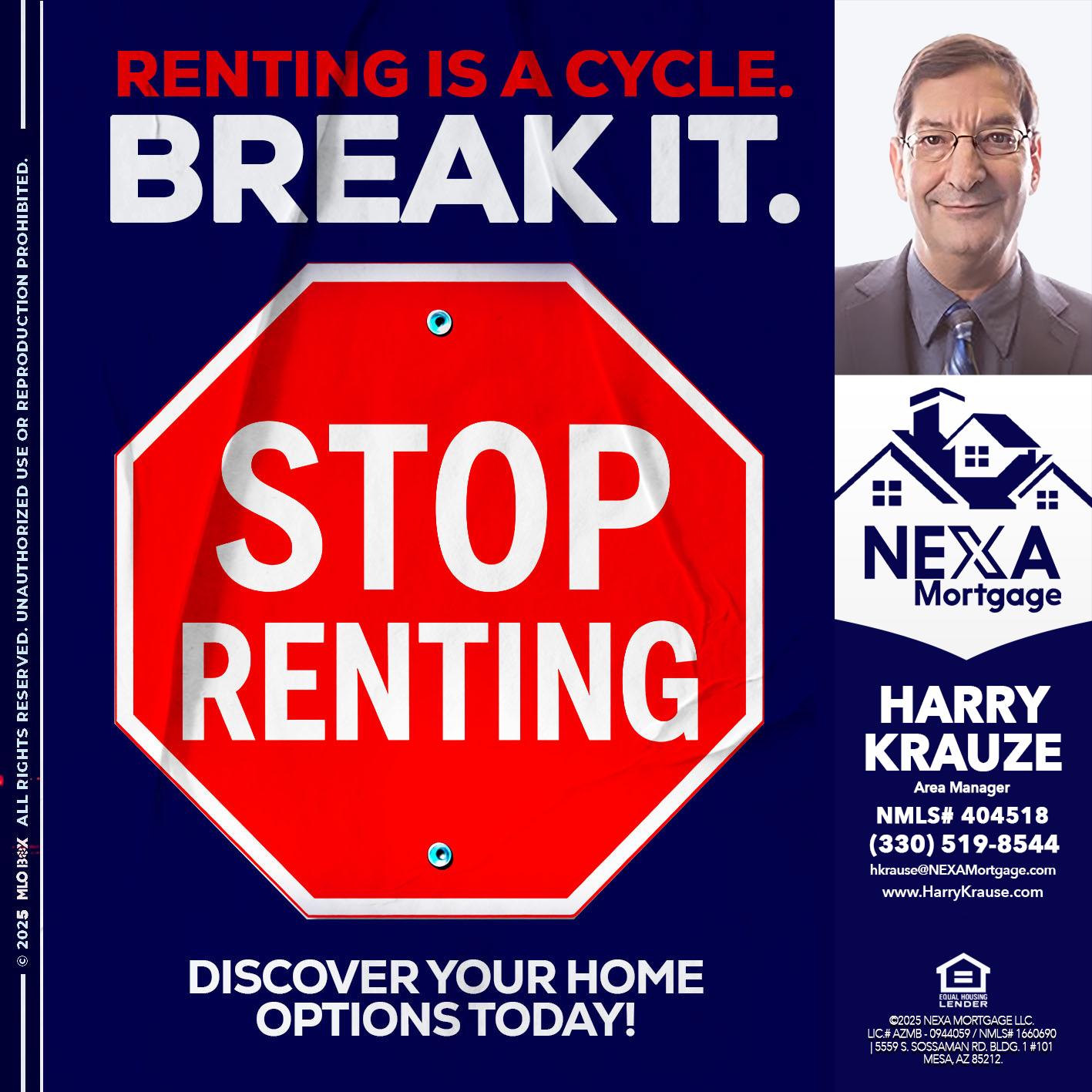 STOP RENTING - Harry Krause -Area Manager