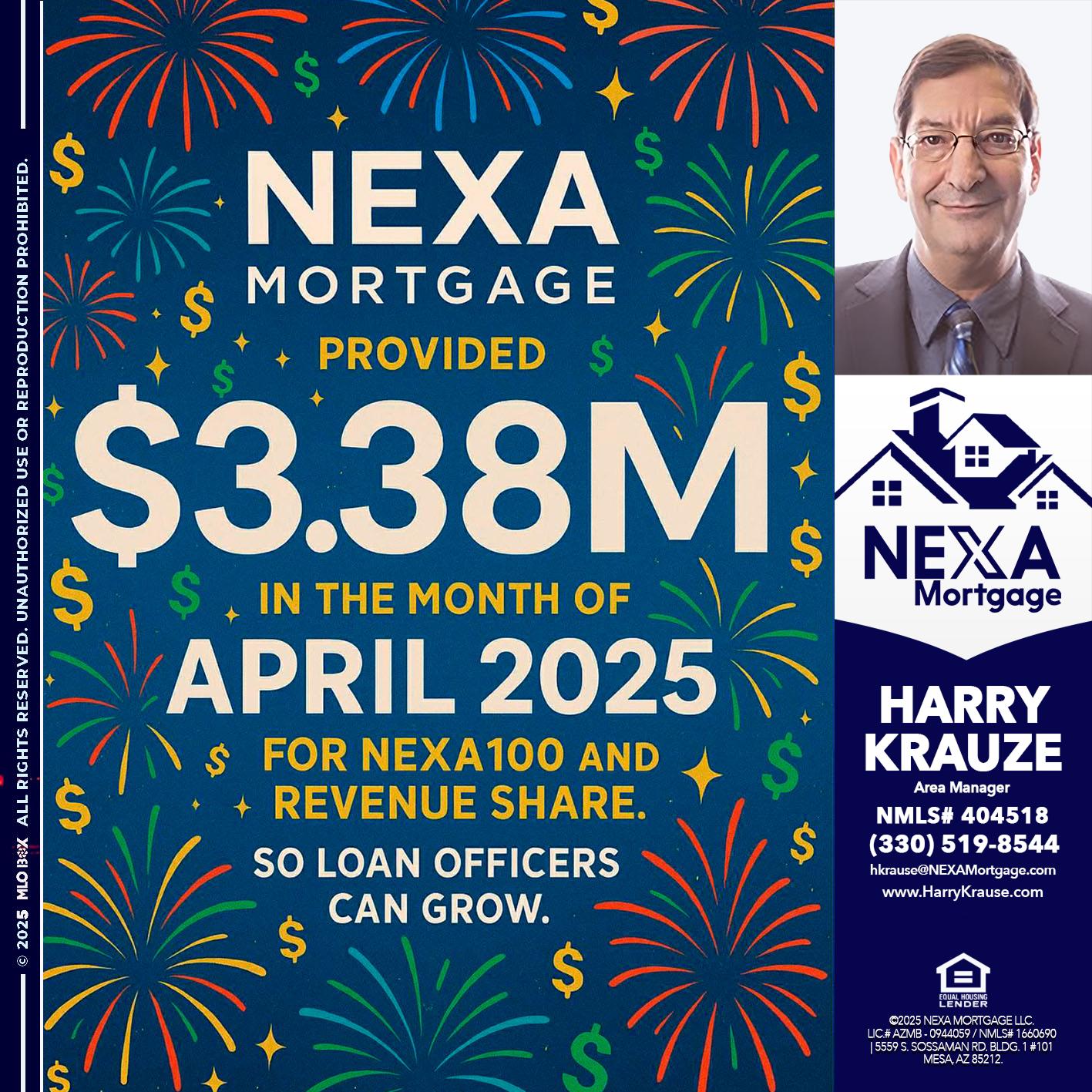 $3.38M - Harry Krause -Area Manager
