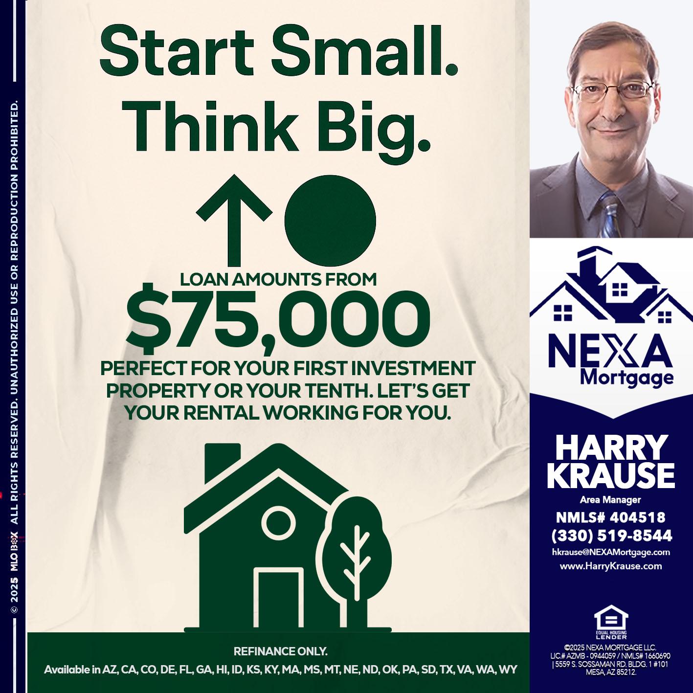 START SMALL - Harry Krause -Area Manager