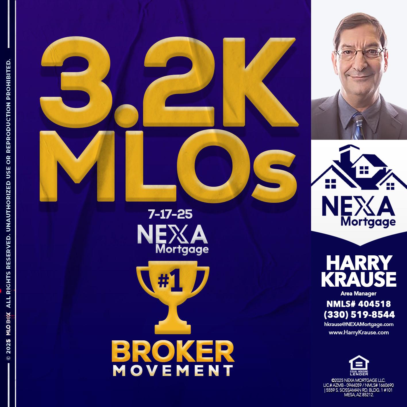 3.2K MLOs - Harry Krause -Area Manager