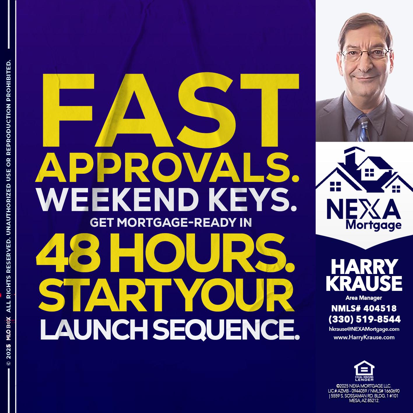 FAST APPROVALS - Harry Krause -Area Manager