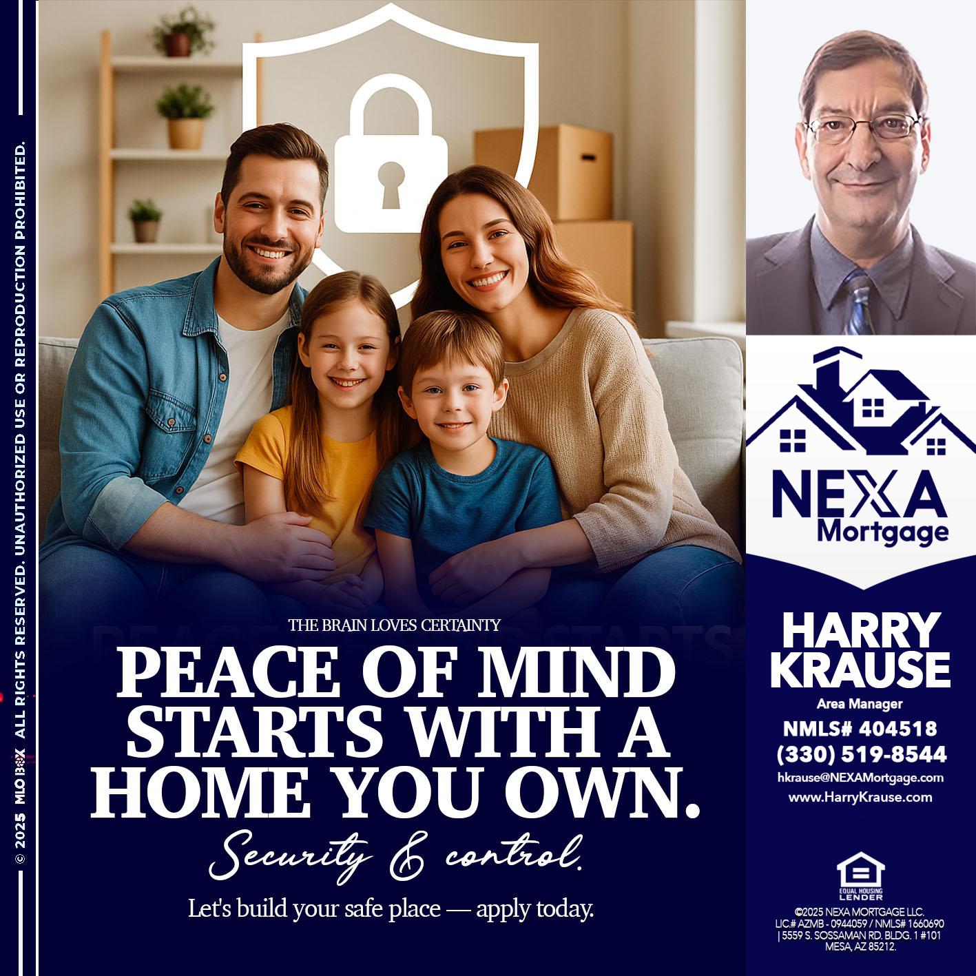 peace of mind - Harry Krause -Area Manager