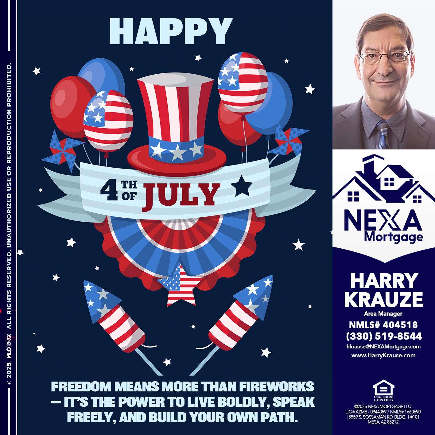 HAPPY 4TH OF JULY - Harry Krause -Area Manager