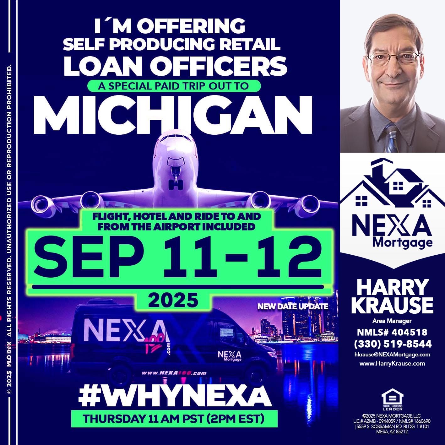 michigan sep 11-12 - Harry Krause -Area Manager