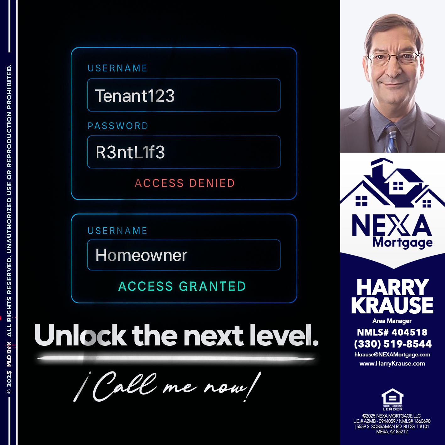 UNLOCK THE NEXT LEVEL - Harry Krause -Area Manager