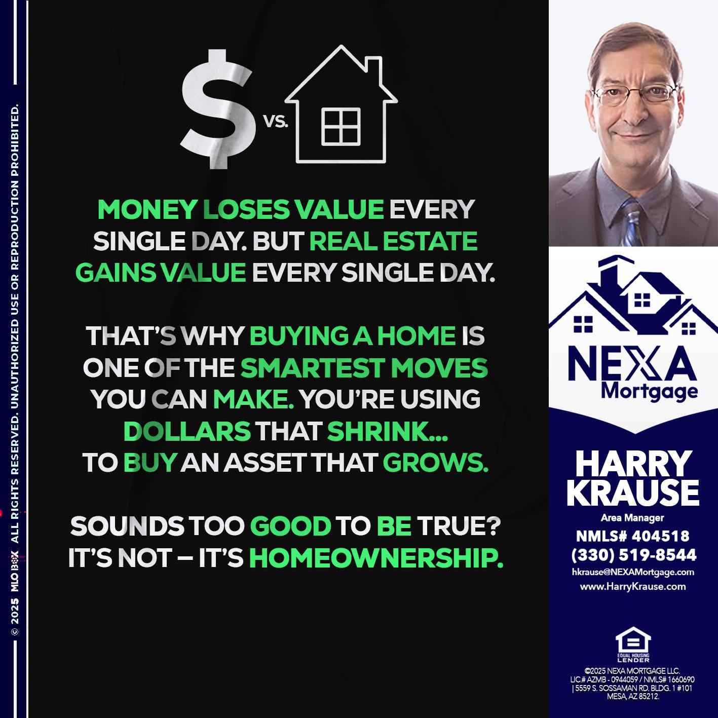 MONEY LOSES VALUE - Harry Krause -Area Manager