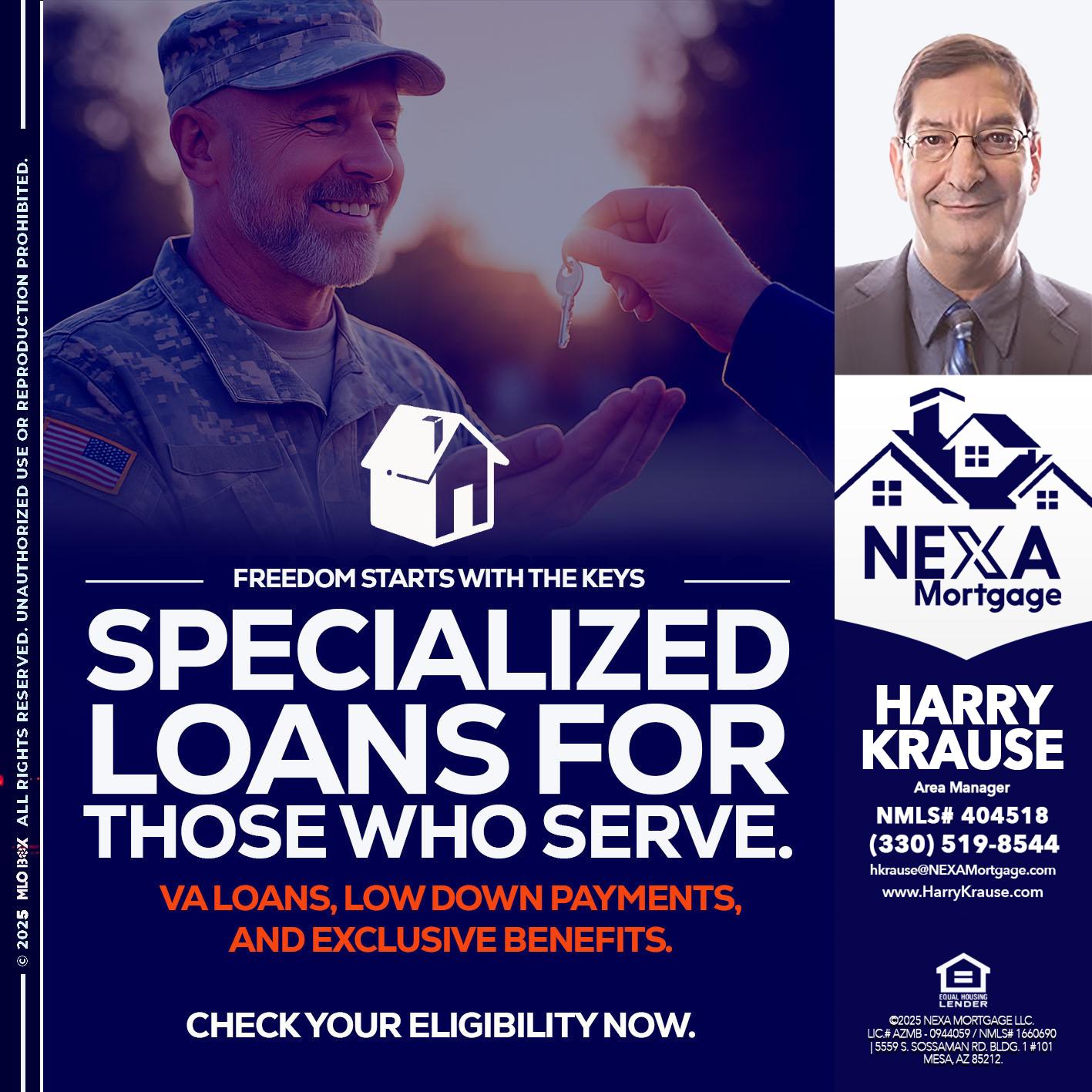 SPECIALIZED LOANS - Harry Krause -Area Manager