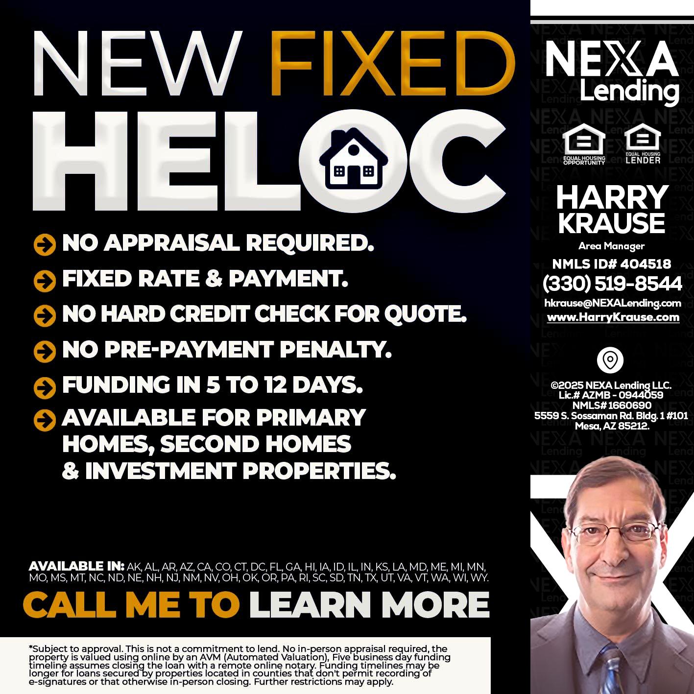 HELOC - Harry Krause -Area Manager