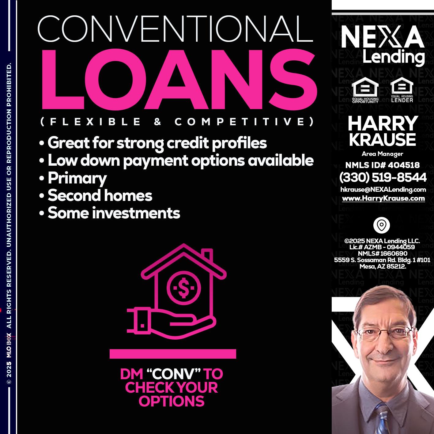 CONVENTIONAL LOANS - Harry Krause -Area Manager