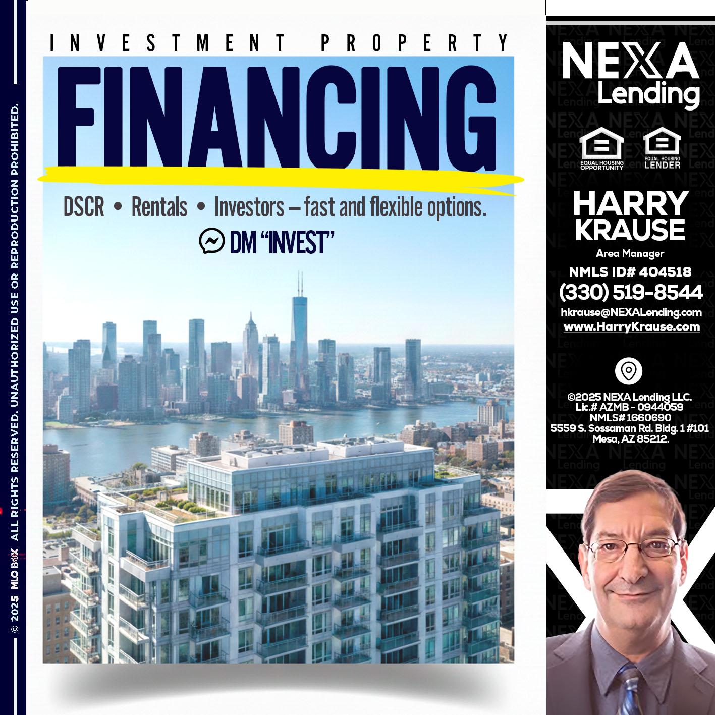 FINANCING - Harry Krause -Area Manager