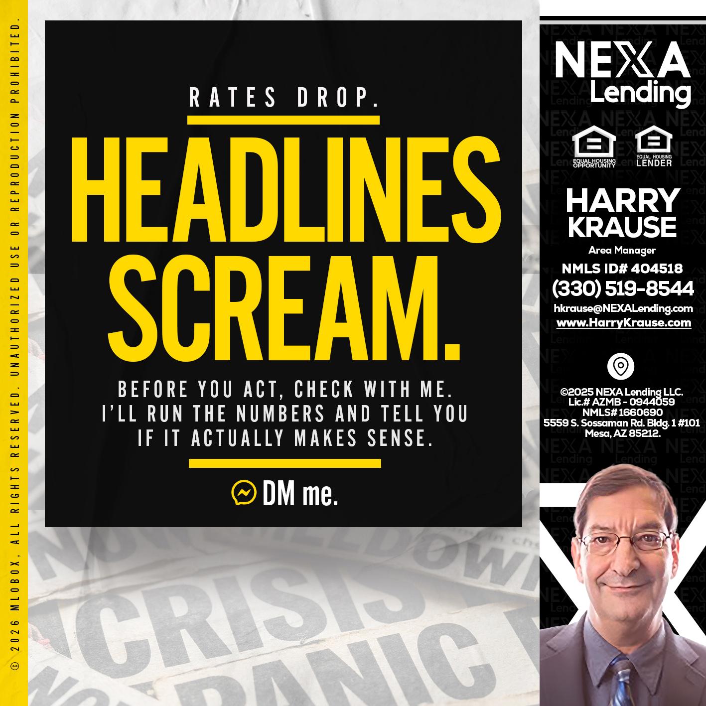 HEADLINES SCREAM - Harry Krause -Area Manager