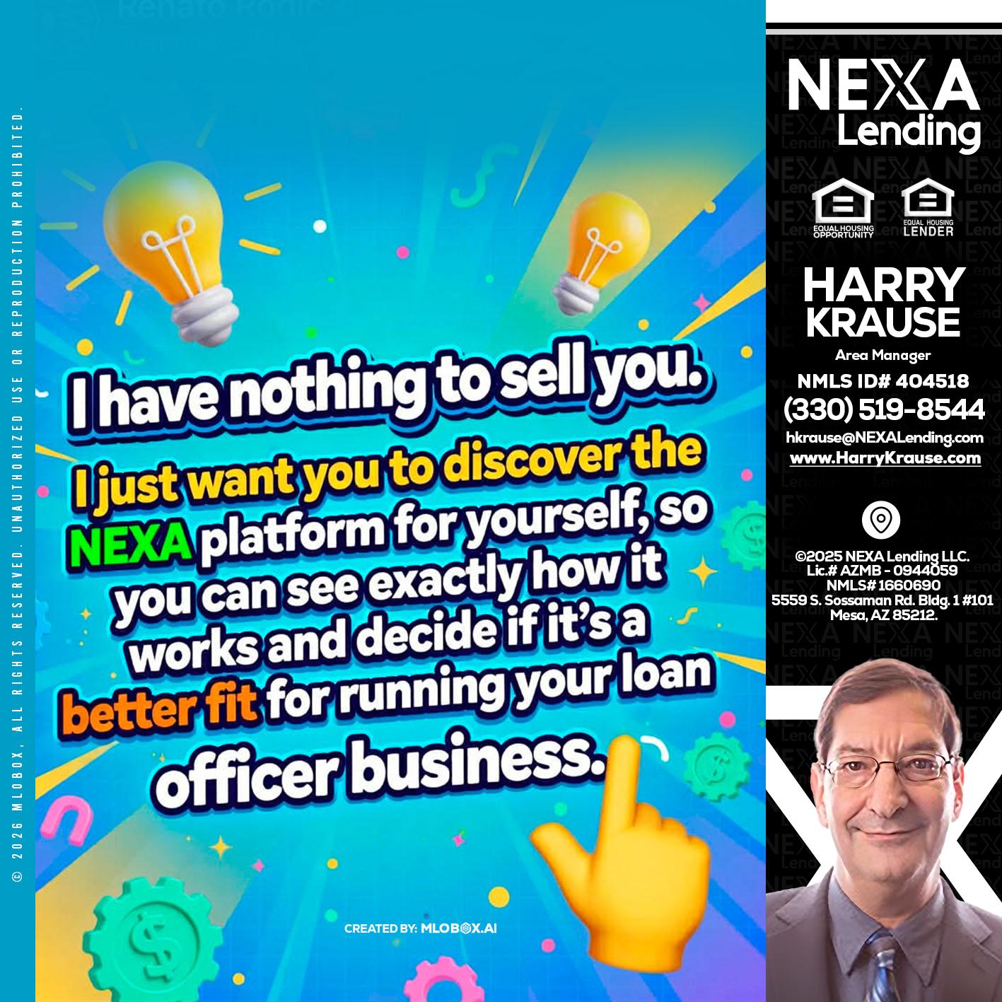 I HAVE NOTHING - Harry Krause -Area Manager