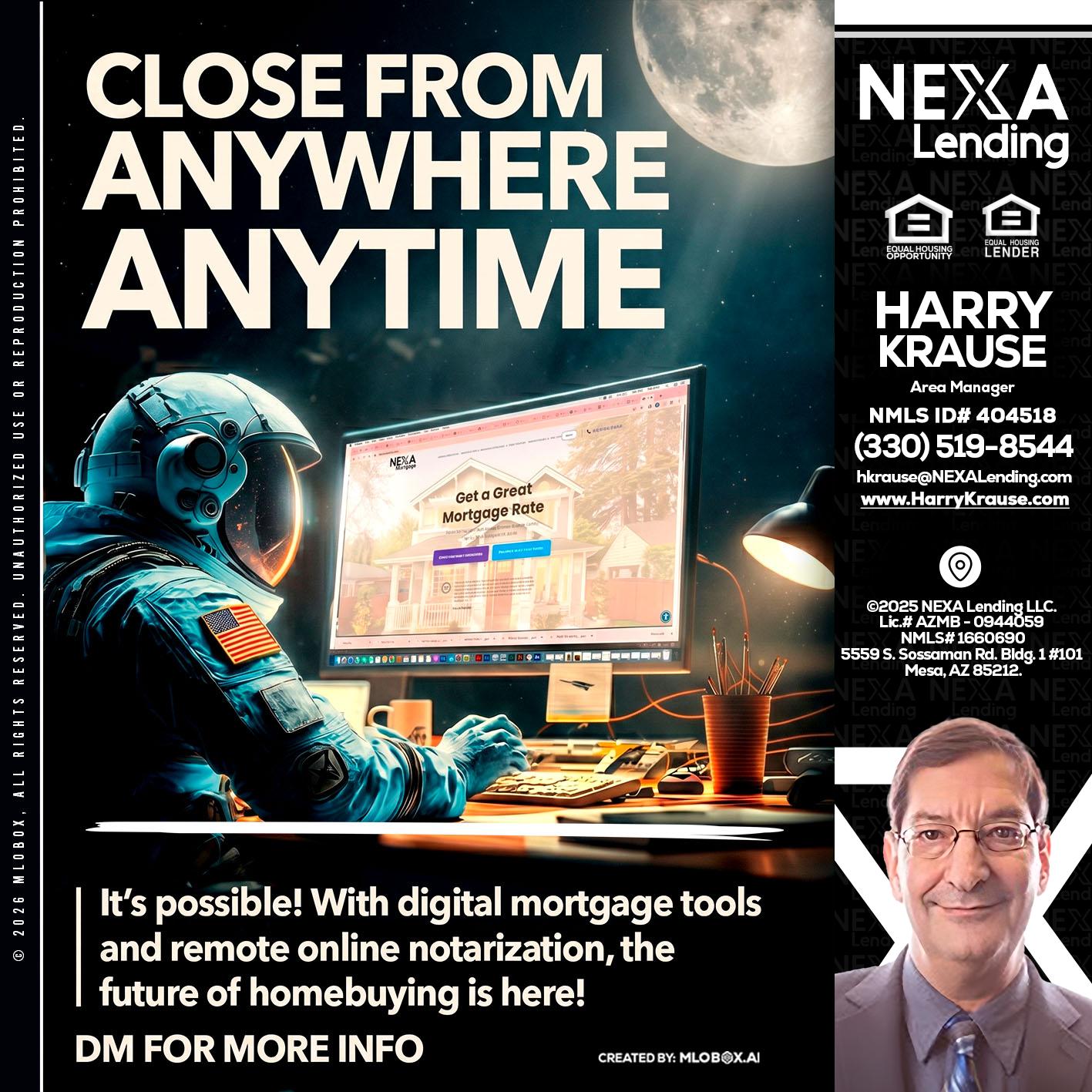 CLOSE FROM - Harry Krause -Area Manager