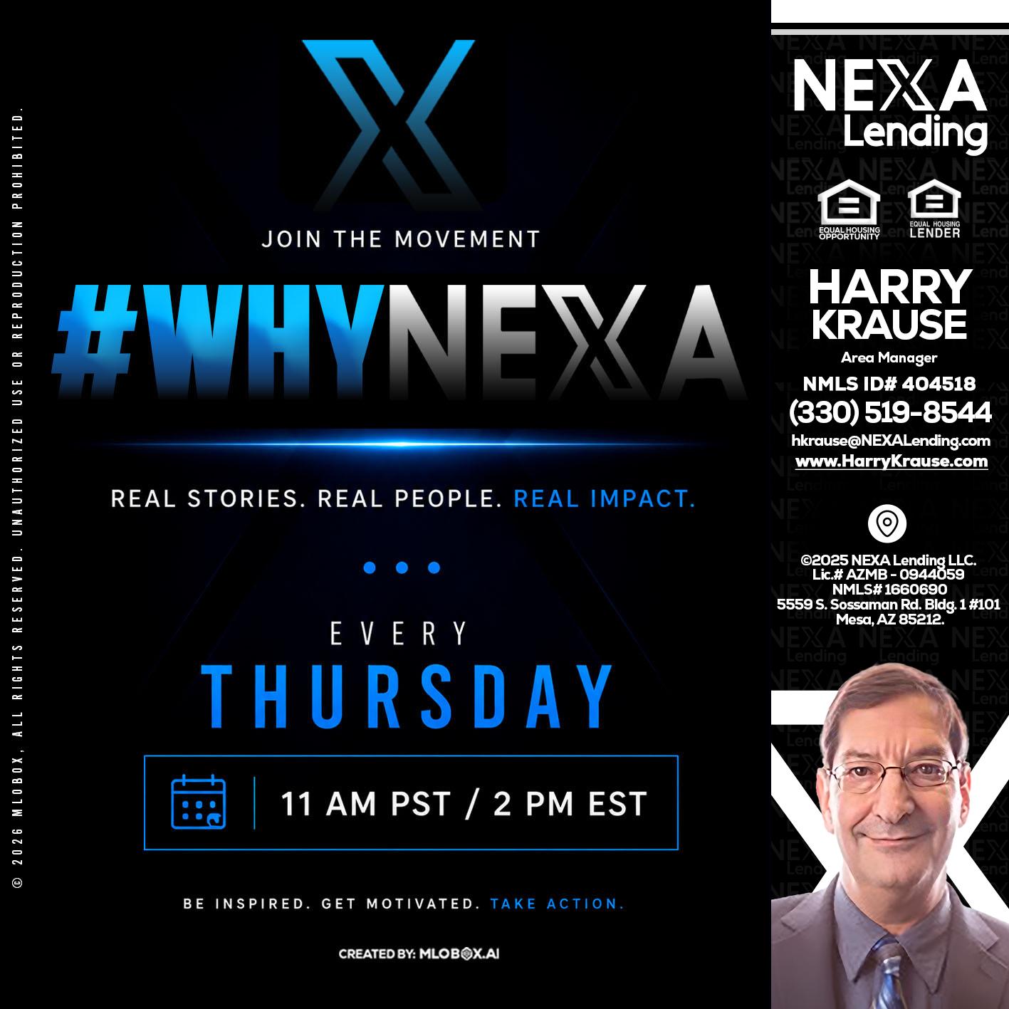 why NEXA - Harry Krause -Area Manager