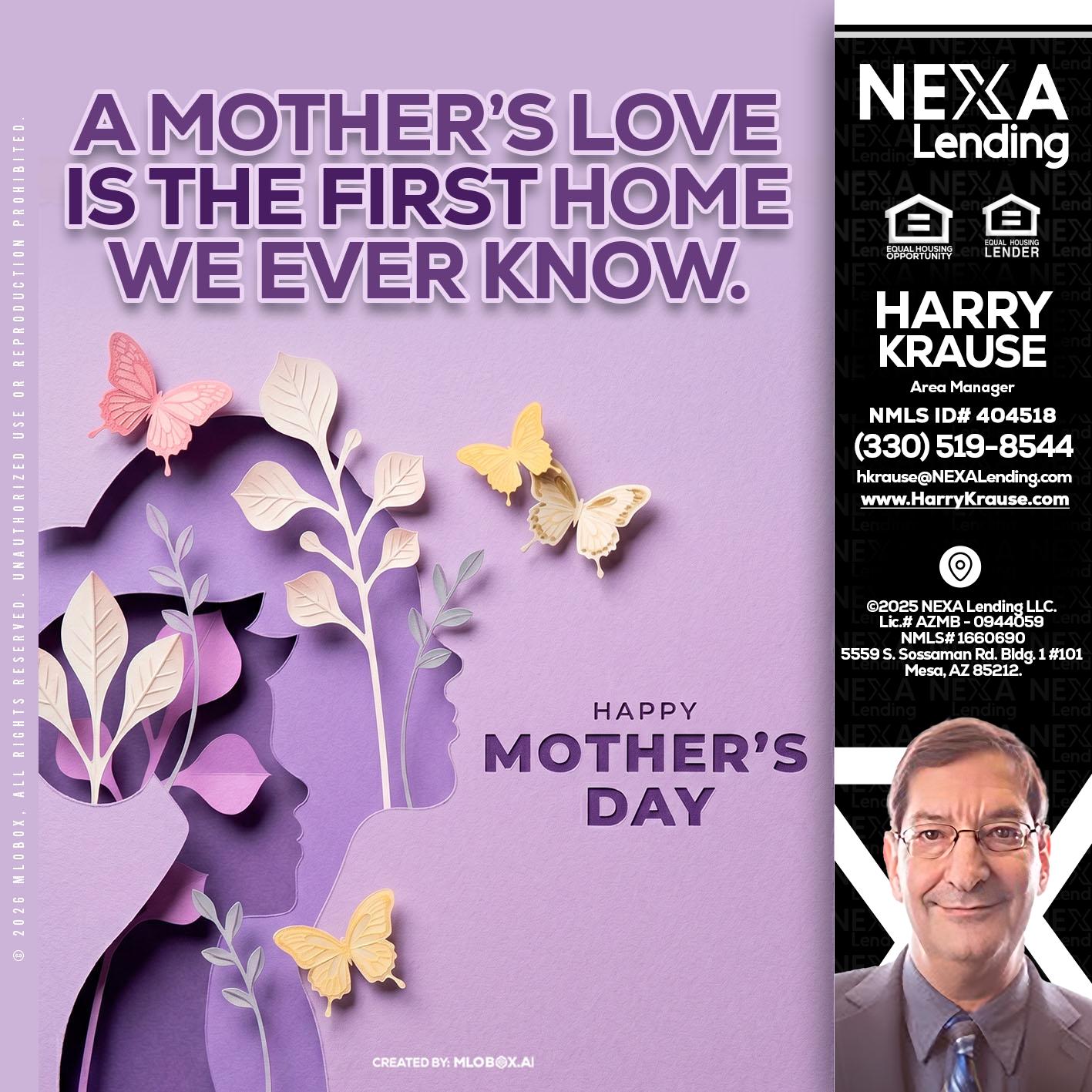 MOTHERS DAY - Harry Krause -Area Manager