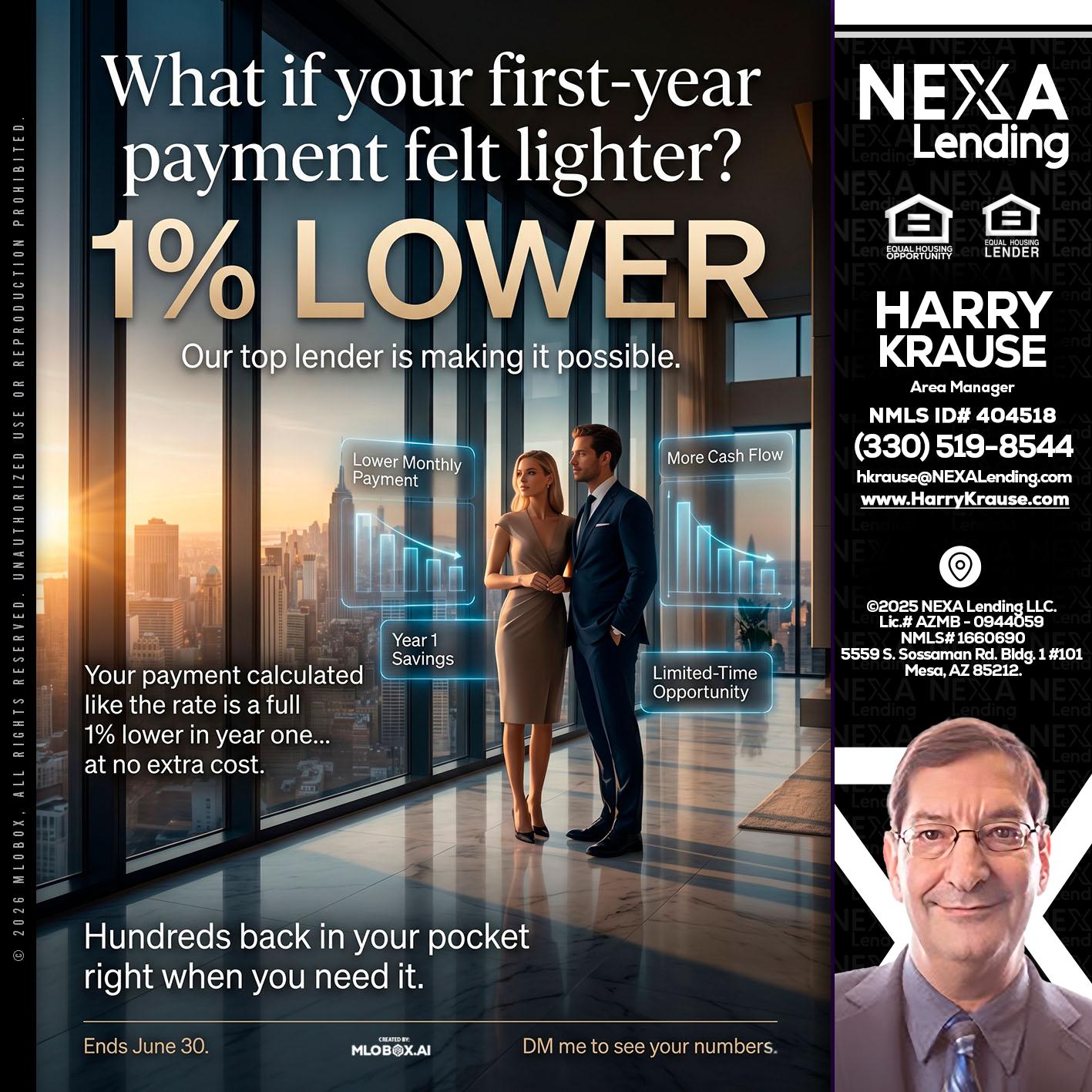 1% LOWER - Harry Krause -Area Manager