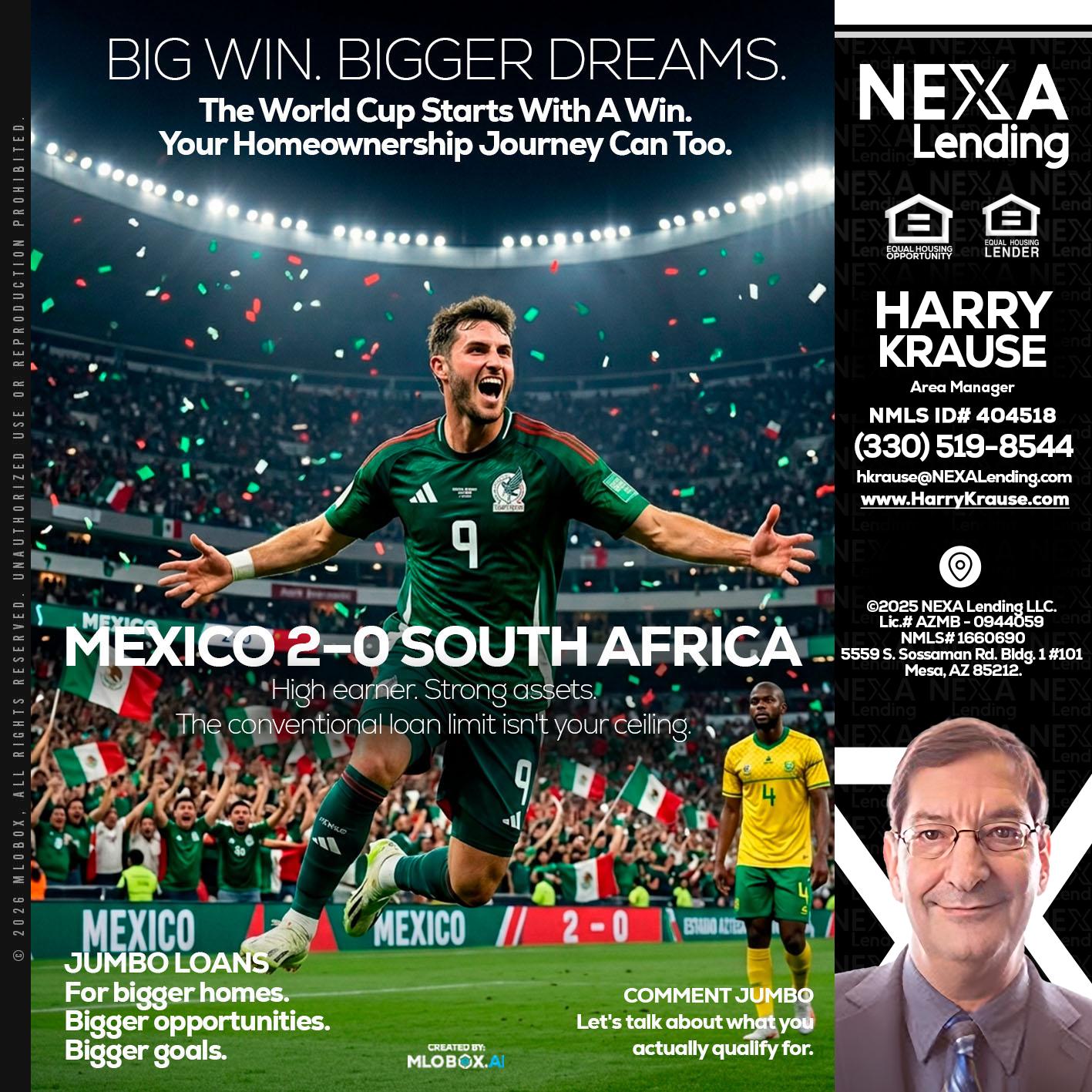 MEXICO 2-0 SOUTH AFRICA - Harry Krause -Area Manager