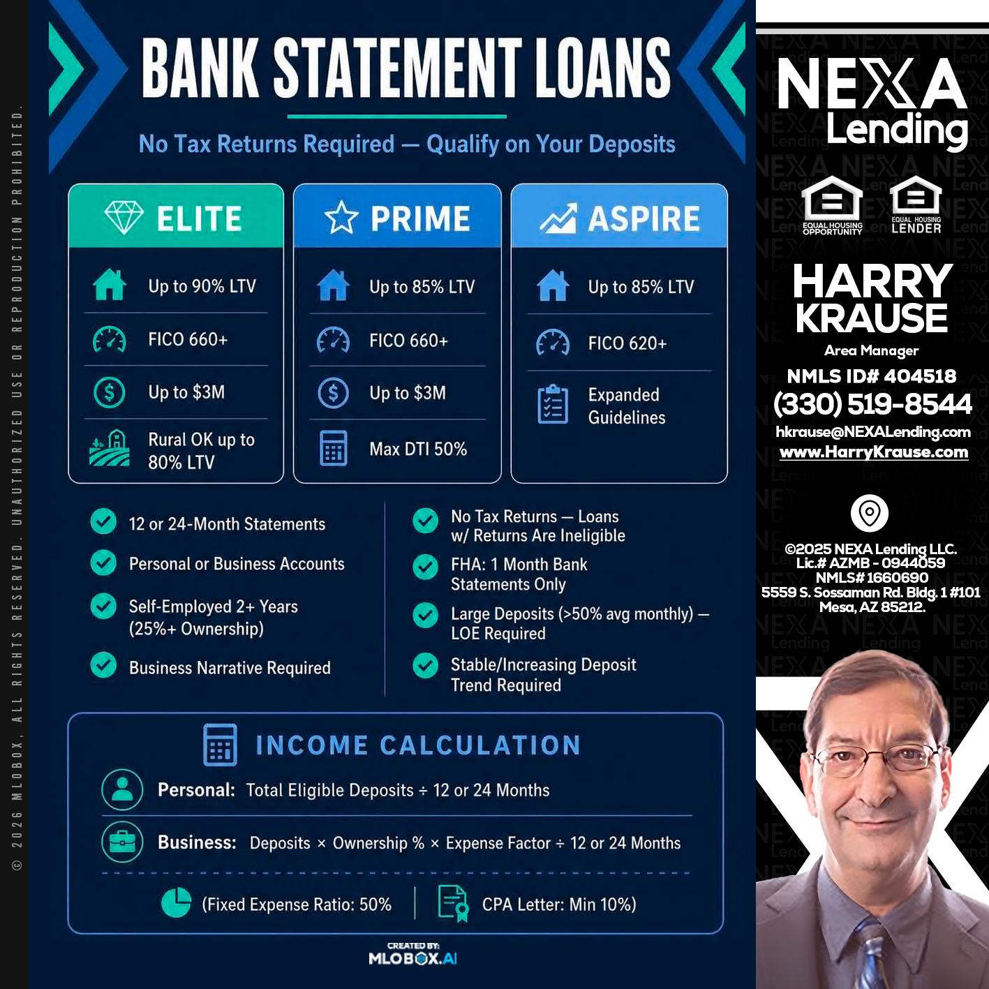 BANK STATEMENT - Harry Krause -Area Manager