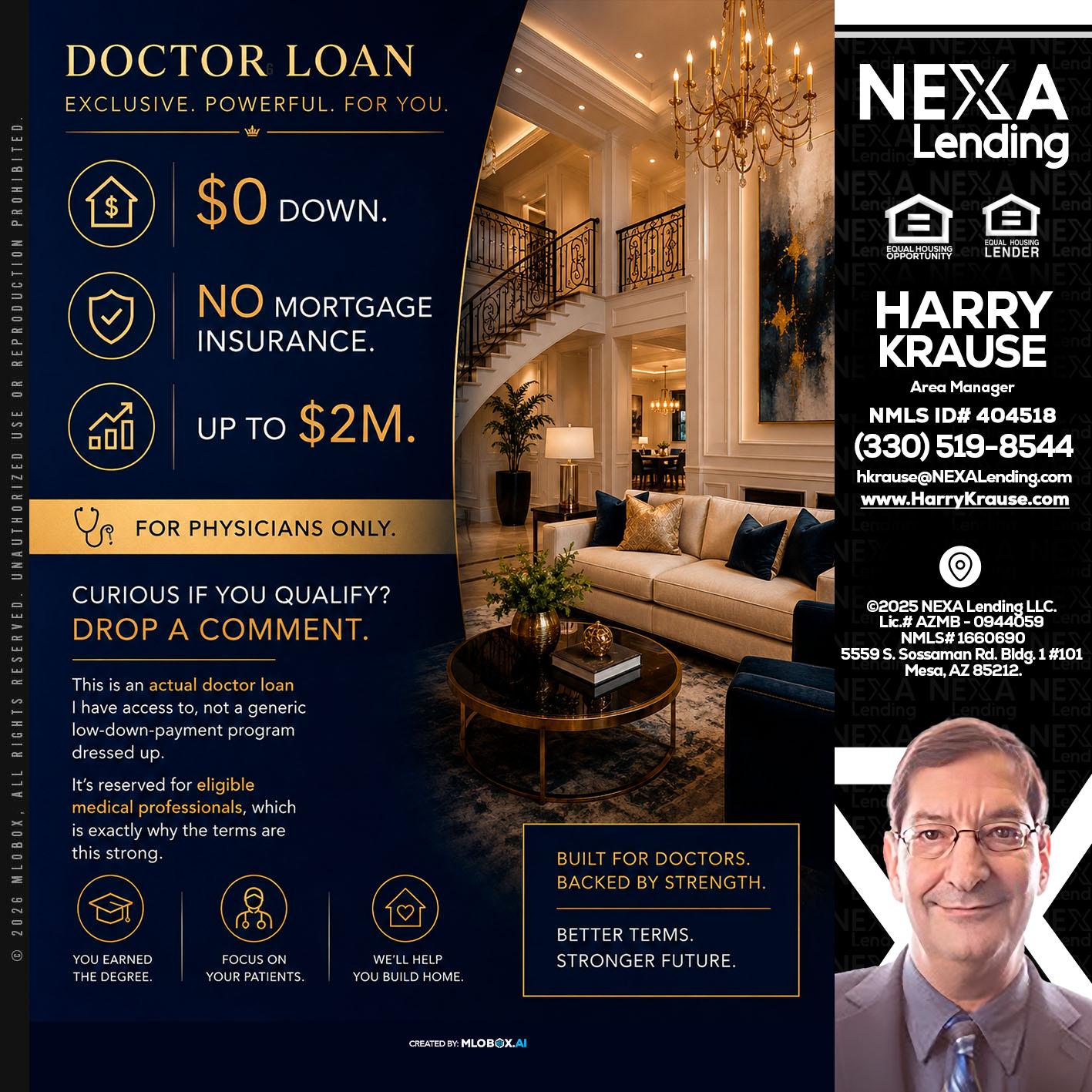 DOCTOR LOANS - Harry Krause -Area Manager