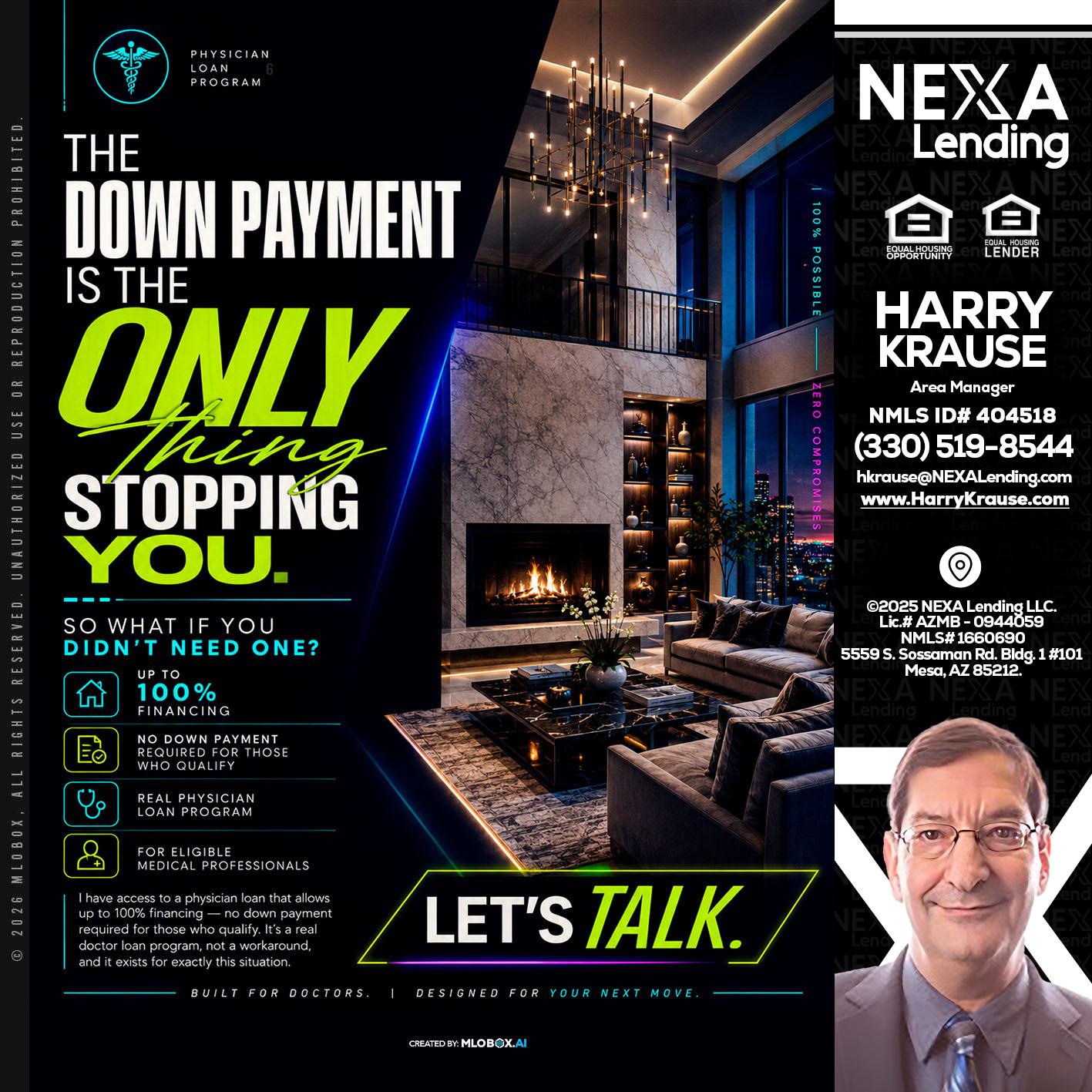 THE DOWN PAYMENT - Harry Krause -Area Manager
