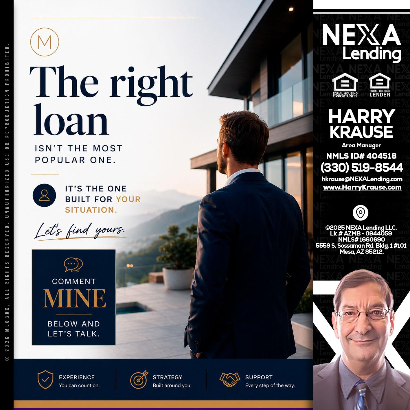 THE RIGHT LOAN - Harry Krause -Area Manager