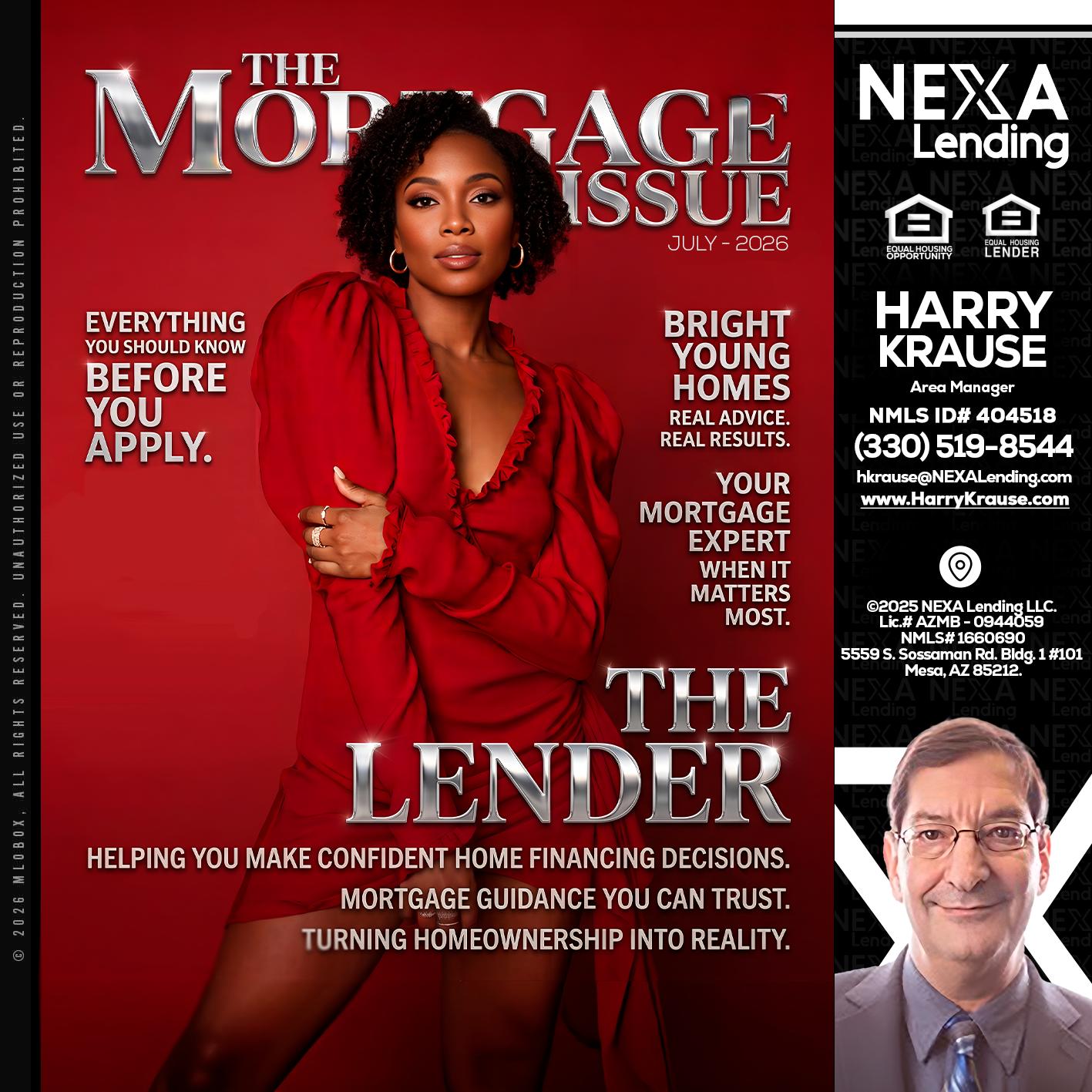 THE MORTGAGE ISSUE JULY - Harry Krause -Area Manager