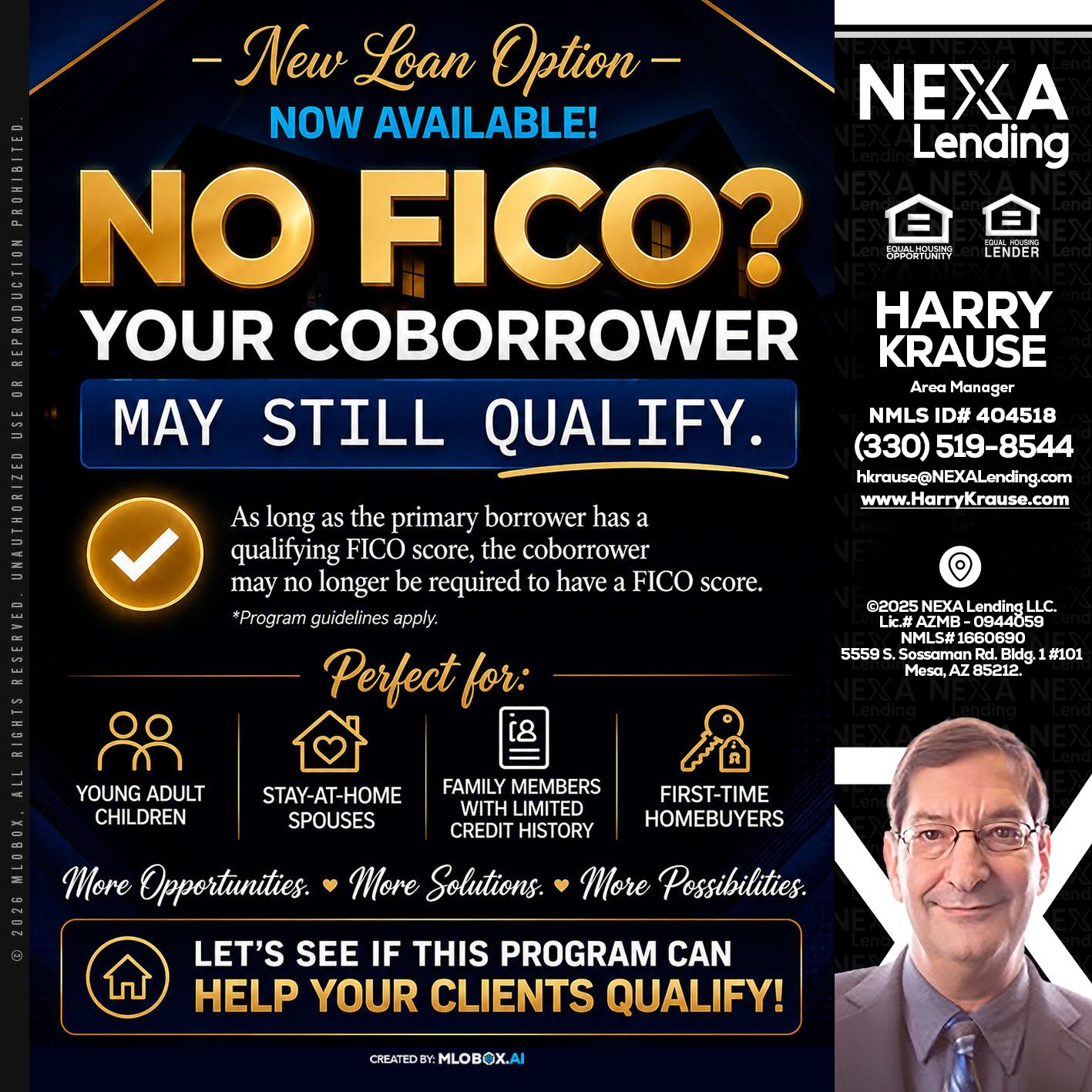 NO FICO - Harry Krause -Area Manager