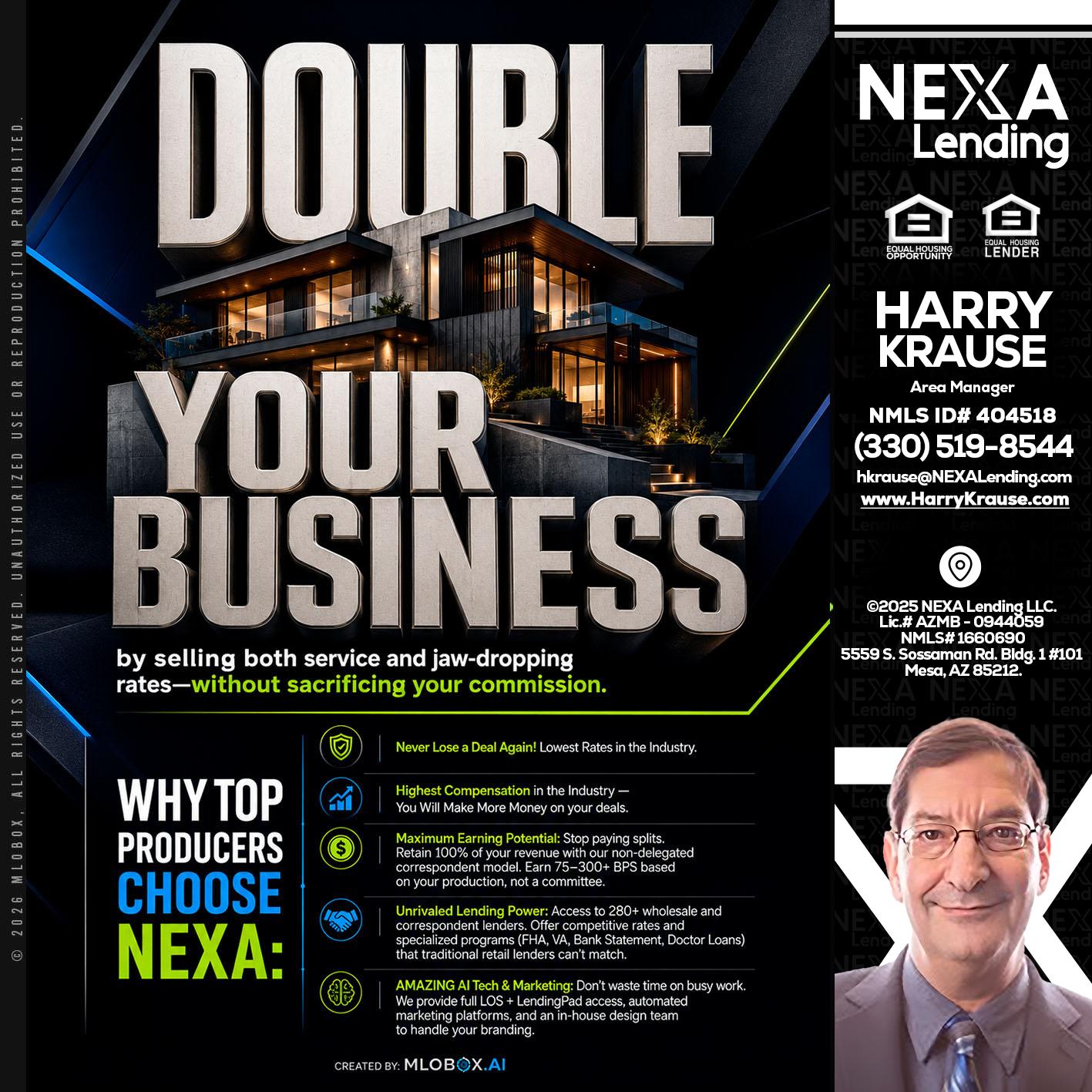 DOUBLE YOUR BUSINESS - Harry Krause -Area Manager
