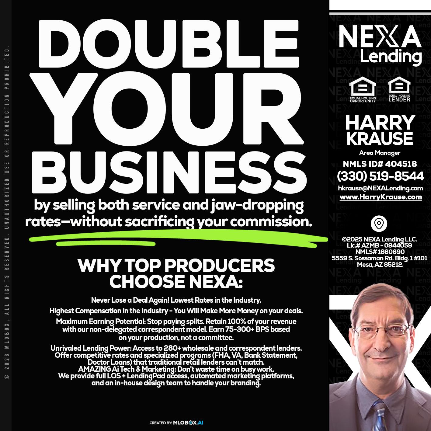 DOUBLE YOUR BUSINESS - Harry Krause -Area Manager