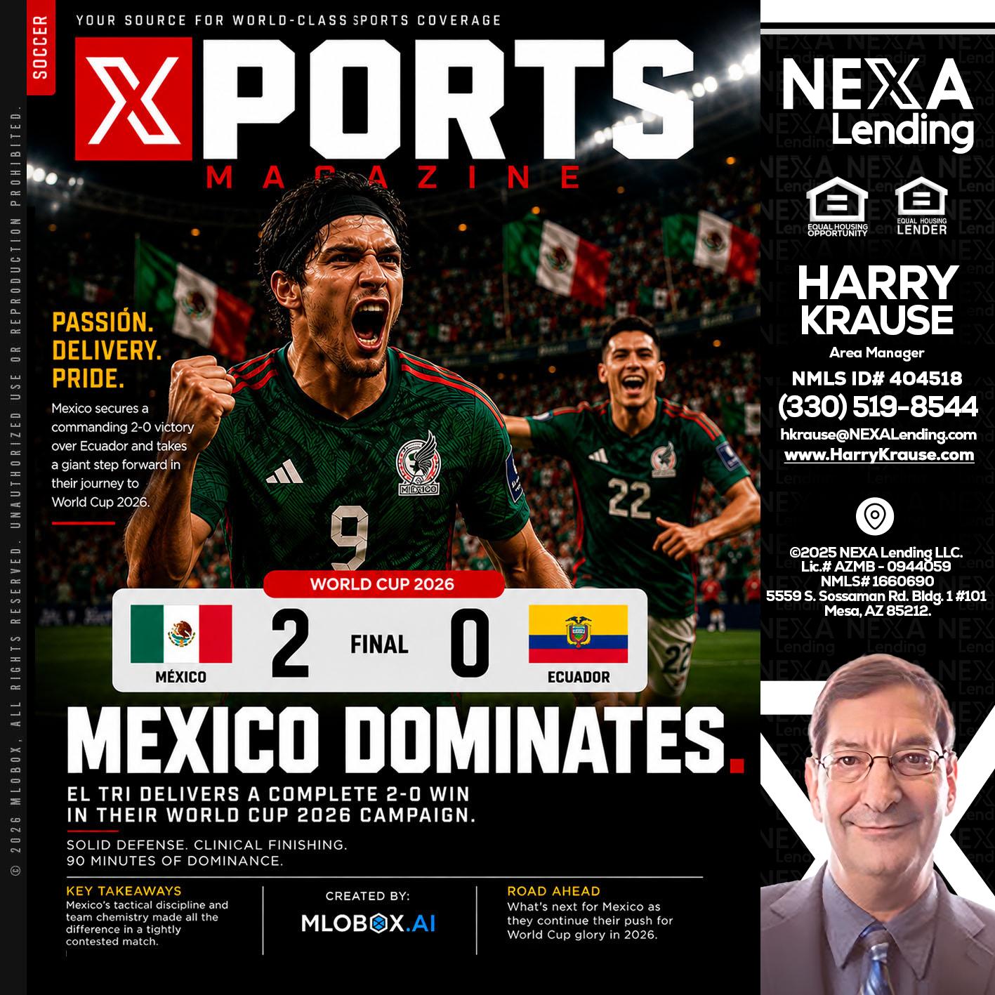 XPORTS MEX 2-0 ECUADOR - Harry Krause -Area Manager