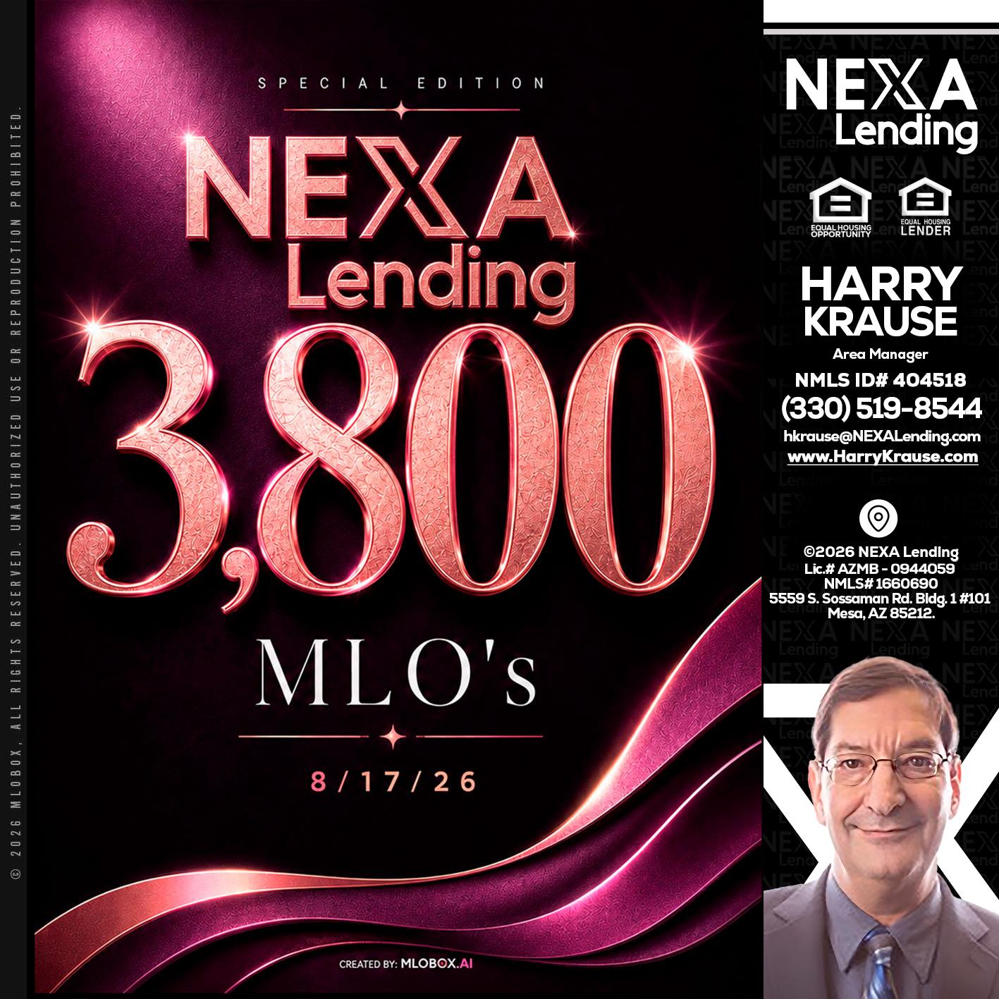 3800 MLOs - Harry Krause -Area Manager