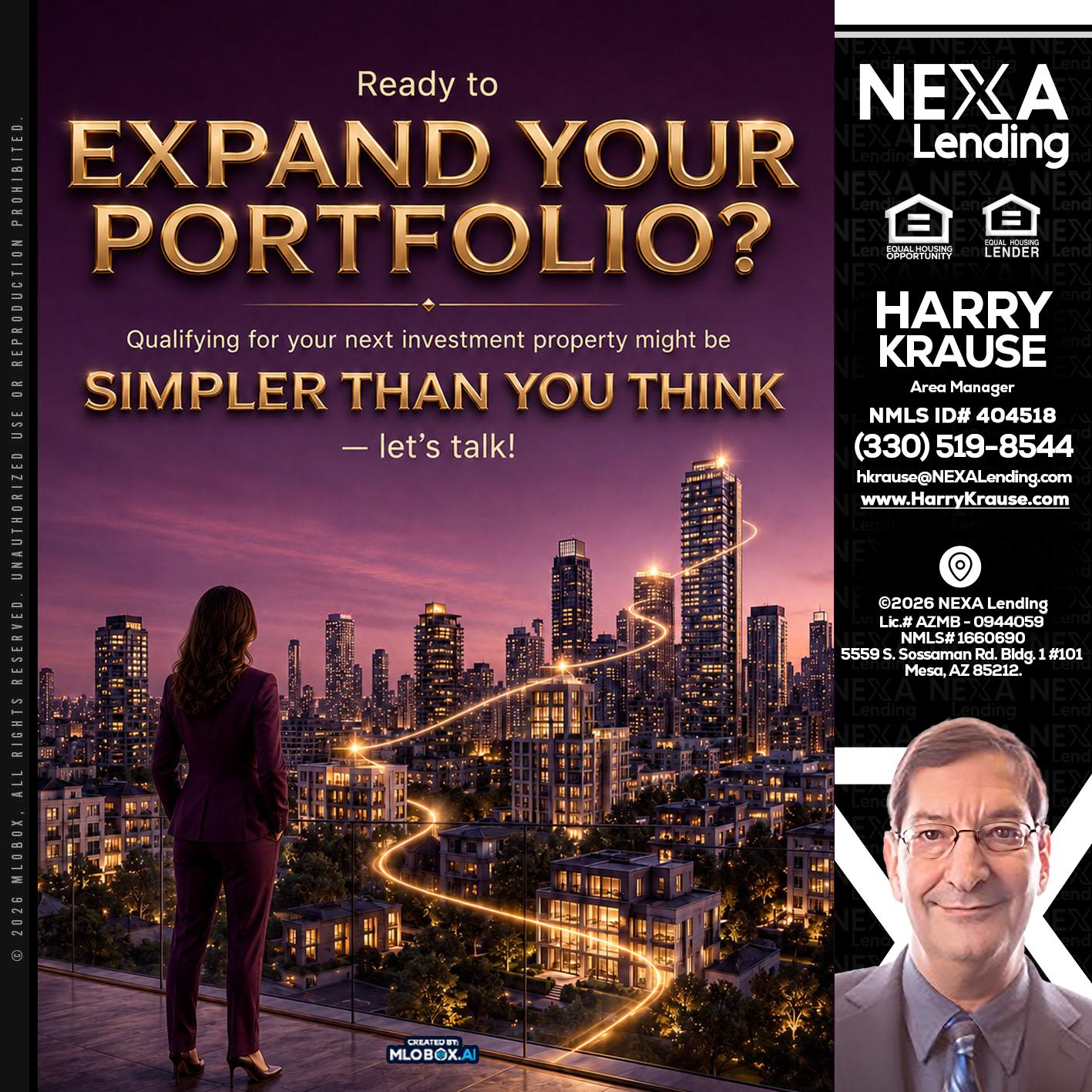 EXPAND YOUR PORTFOLIO - Harry Krause -Area Manager