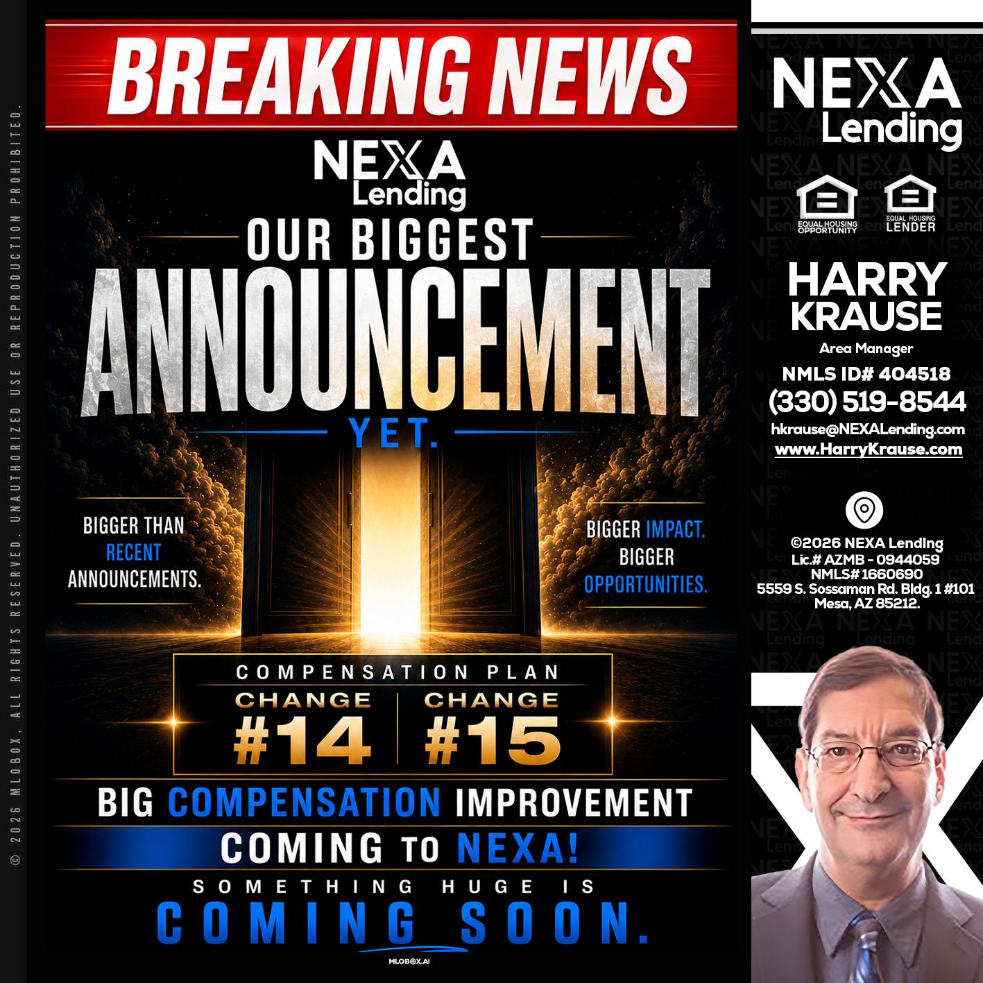 BREAKING NEWS - Harry Krause -Area Manager